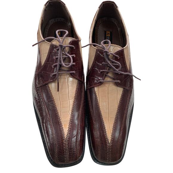 Men’s Stacy Adams Genuine Leather Oxford Tie Up Dress Shoes 11M Made in India